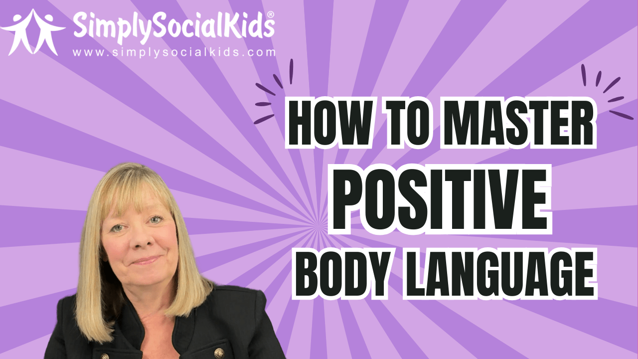 purple background with black and white text stating How to Master Positive Body Language